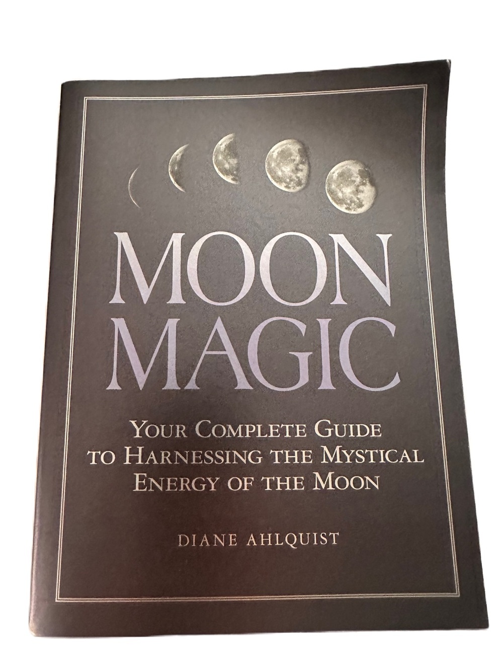 Moon Magic Book by Diane Ahlquist - Black Cover with Silver & Lavender Text